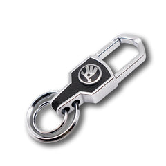 For Skoda 3 2 VRS Vision Kodiaq Favorit Rapid Octavia A5 3D Metal+Leather Car Logo Keychain Key Ring Key Chain Auto Accessories