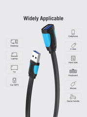 كابل تمديد Vention USB 3.0 ذكر إلى أنثى كابل تمديد USB 3.0 عالي السرعة ممتد لأجهزة الكمبيوتر المحمولة كابل تمديد USB 2.0