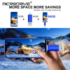 محرك أقراص فلاش USB من النوع C OTG 2 في 1 USB 2.0 Micro USB Pen Drive 128 جيجابايت 64 جيجابايت 32 جيجابايت 16 جيجابايت 8 جيجابايت 4 جيجابايت محرك أقراص فلاش USB
