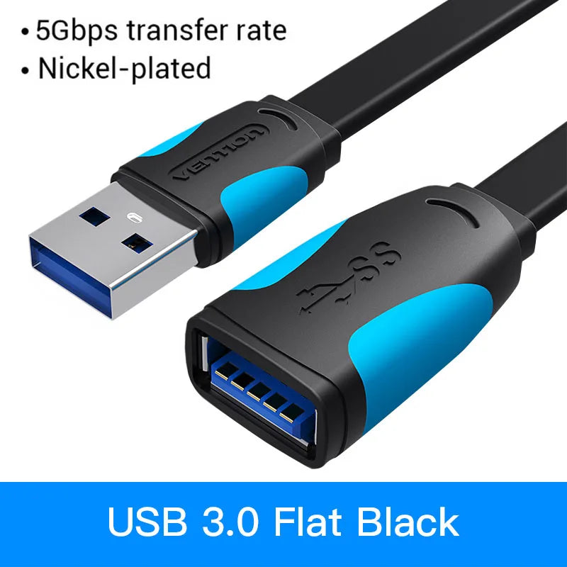 كابل تمديد Vention USB 3.0 ذكر إلى أنثى كابل تمديد USB 3.0 عالي السرعة ممتد لأجهزة الكمبيوتر المحمولة كابل تمديد USB 2.0