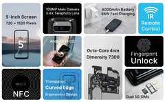 Unihertz Jelly Max، أحدث هاتف ذكي 5G يعمل بنظام Android 14 مع شحن سريع بقوة 66 واط وشاشة صغيرة 5.05 بوصة وبطارية 4000 مللي أمبير في الساعة