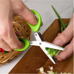 Multi-Functional Stainless Steel Kitchen Scissors – 3/5 Layer Cutter for Easy Chopping