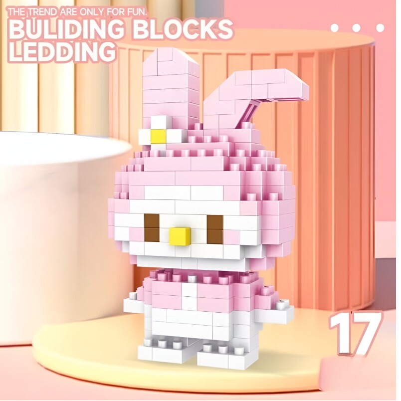 Lele Rabbit Pixel Block Toy Cute