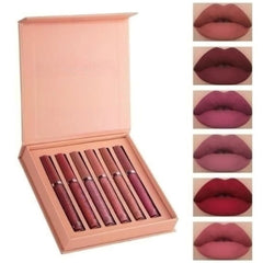 6-Piece Waterproof Matte Long-Lasting Nude Liquid Lipstick Set Assorted
