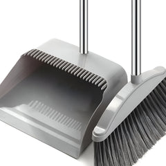 Long-Handled Broom and Dustpan Set Grey
