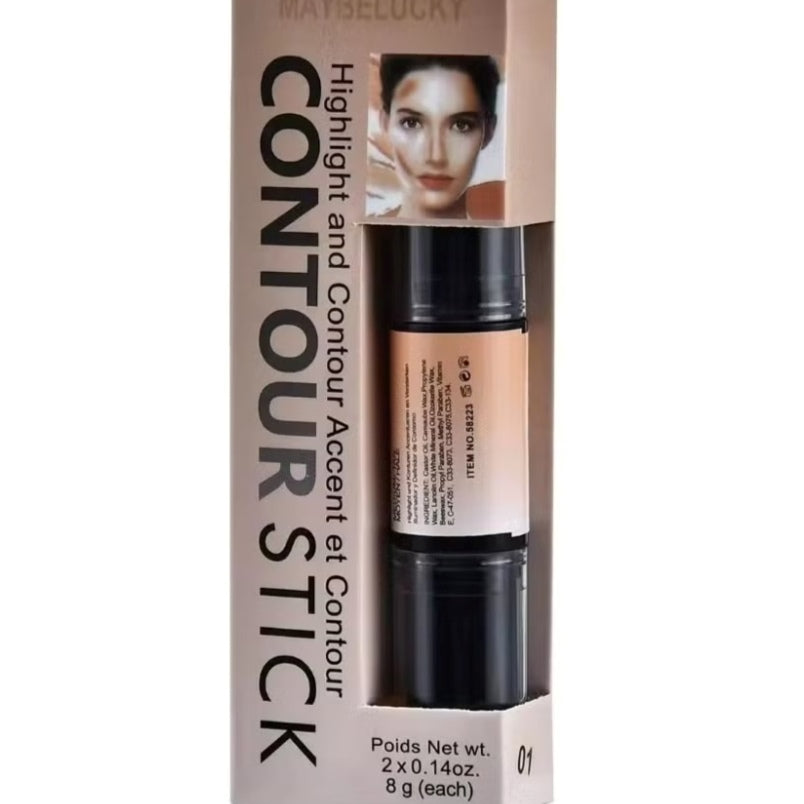 3-in-1 Makeup Stick – Conceal, Highlight, & Contour in Natural Lighter Coffee