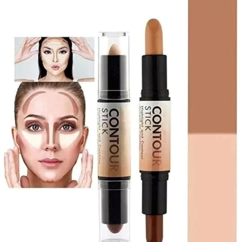 3-in-1 Makeup Stick – Conceal, Highlight, & Contour in Natural Lighter Coffee