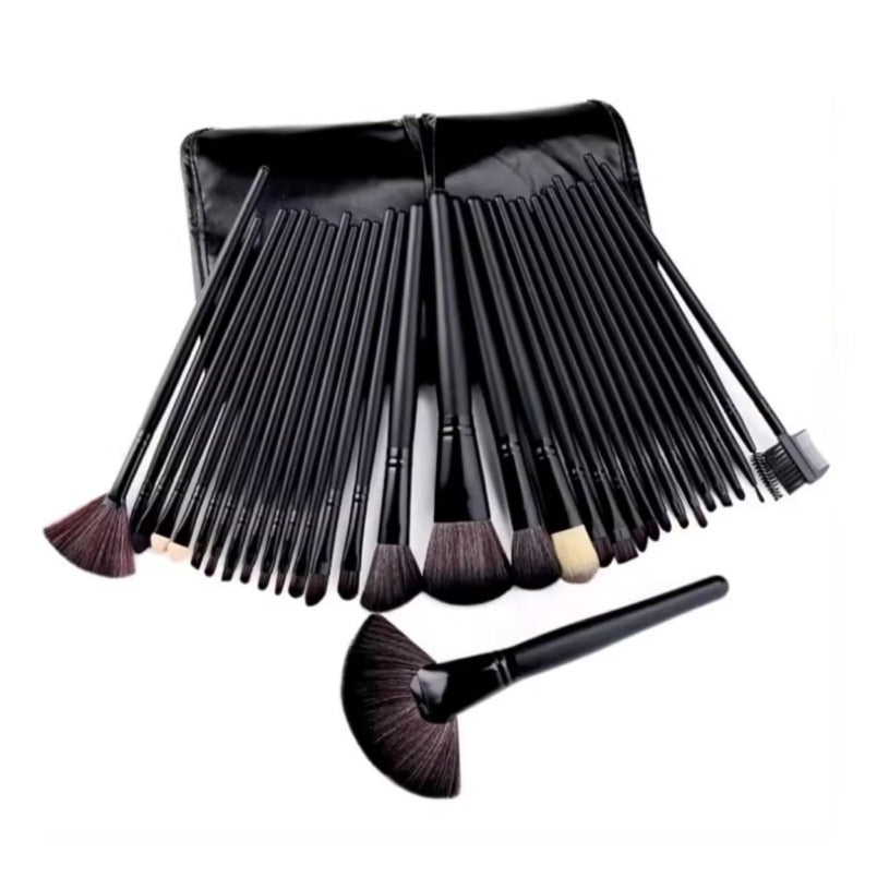 Deluxe Makeup Brush Set for Flawless Glamour Black
