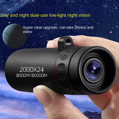 2000x24 HD Monocular Telescope – Mini Portable Mobile Phone Telescope with Holder for Outdoor Camping & Birdwatching