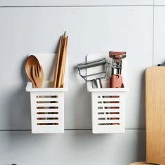 Wall Mounted Toothbrush & Kitchen Utensil Holder – Space-Saving Storage