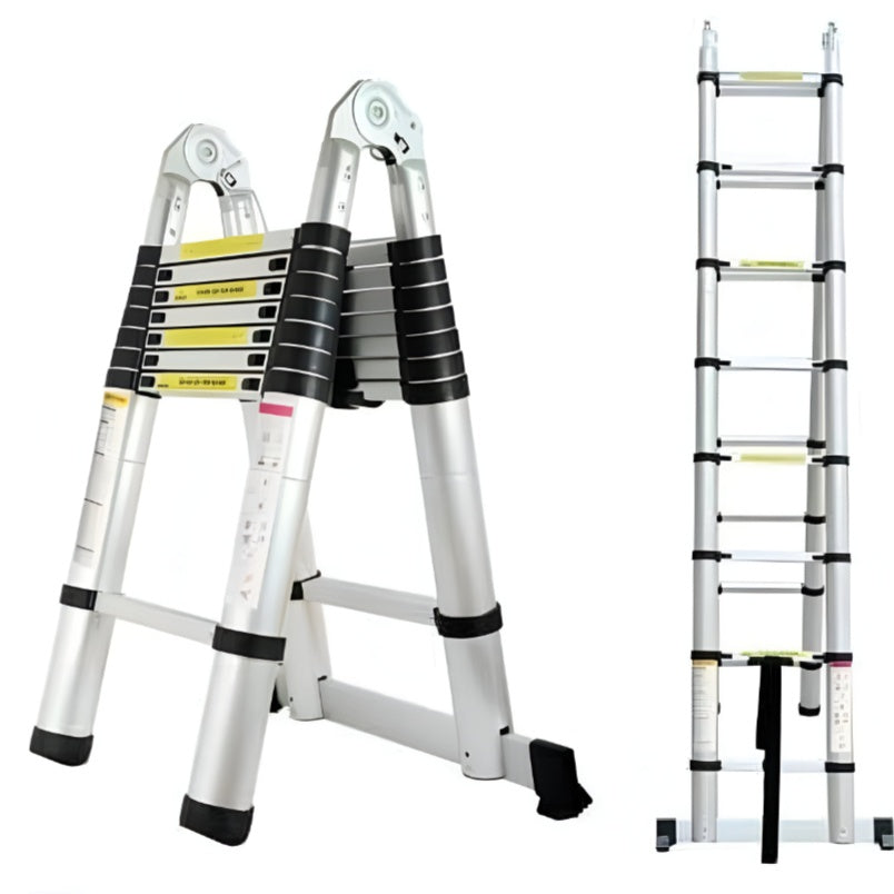 Multipurpose Telescopic Ladder, Silver, 1.6 + 1.6 meters
