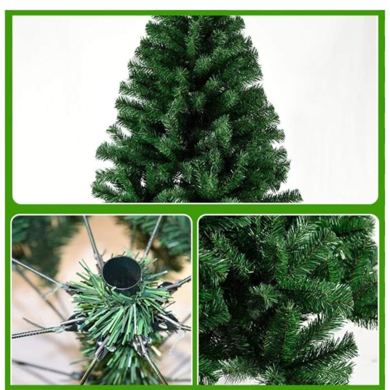 Premium 220cm Artificial Christmas Tree – Lush Green Pine with 1050 Branches and Sturdy Metal Base