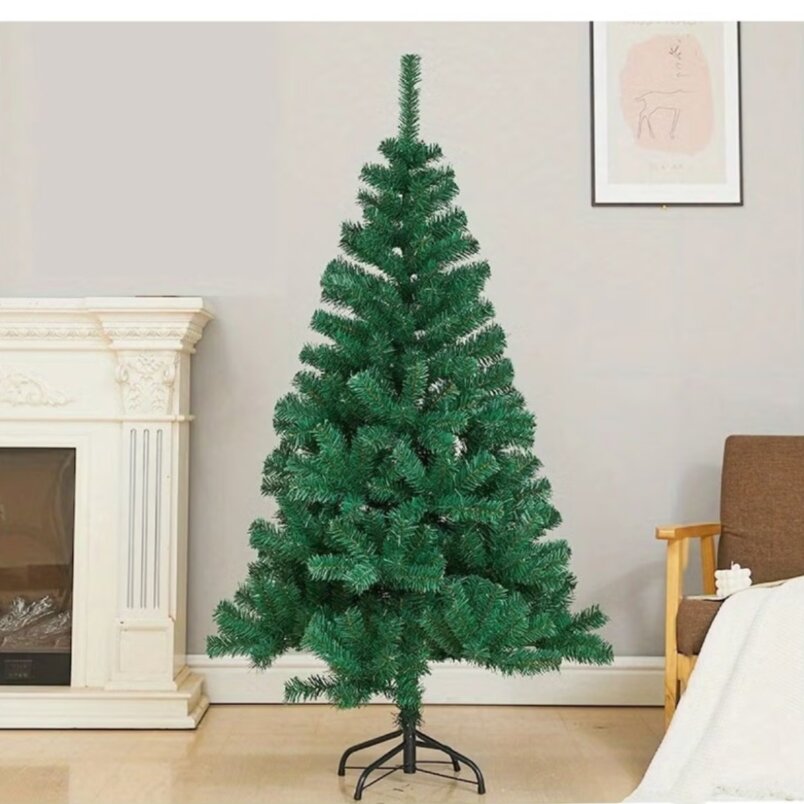 Premium 220cm Artificial Christmas Tree – Lush Green Pine with 1050 Branches and Sturdy Metal Base