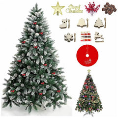 Premium 220cm Artificial Christmas Tree – Lush Green Pine with 1050 Branches and Sturdy Metal Base