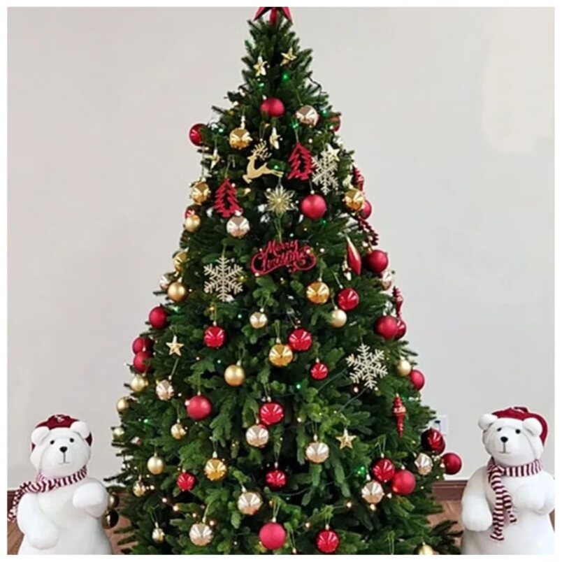 Premium 220cm Artificial Christmas Tree – Lush Green Pine with 1050 Branches and Sturdy Metal Base