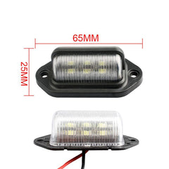 2PCS 6 LED Car License Number Plate Light For SUV Truck Trailer Van Tag Step Lamp White Bulbs Car Products License Plate Lights