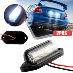 2PCS 6 LED Car License Number Plate Light For SUV Truck Trailer Van Tag Step Lamp White Bulbs Car Products License Plate Lights