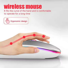 RGB Wireless Gaming Mouse – Rechargeable Bluetooth LED Mouse for PC & Laptop