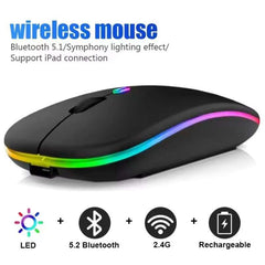 RGB Wireless Gaming Mouse – Rechargeable Bluetooth LED Mouse for PC & Laptop