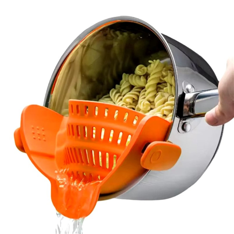 1PC Adjustable Silicone Clip-On Strainer – Easy Draining for Pots & Pans