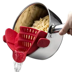 1PC Adjustable Silicone Clip-On Strainer – Easy Draining for Pots & Pans