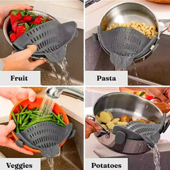 1PC Adjustable Silicone Clip-On Strainer – Easy Draining for Pots & Pans