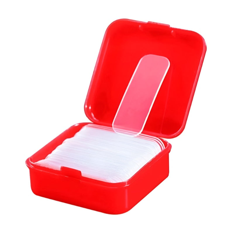 Red Plastic Storage Box with Adhesive Strips – Compact and Convenient for Travel