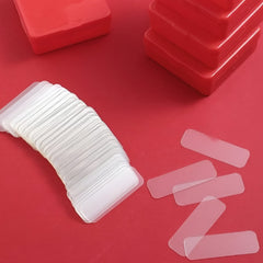 Red Plastic Storage Box with Adhesive Strips – Compact and Convenient for Travel