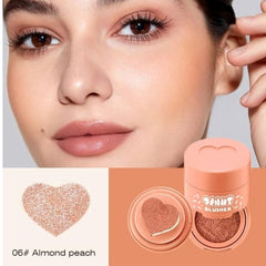 Rosy Cheeks Heart-Shaped Cushion Blusher – Flawless Glow in Almond Peach