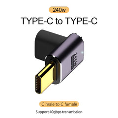 موصل شاحن USB 4.0 PD 240 واط 8K 60 هرتز لجهاز Macbook 40 جيجابت في الثانية عالي السرعة USB C OTG محول بزاوية مستقيمة على شكل حرف U ذكر إلى أنثى