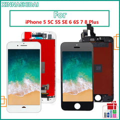 شاشة LCD AAA+ لهاتف iPhone 6 7 8 6s plus 7 8 Plus شاشة بديلة لهاتف iPhone 5 5S 5C 5se شاشة LCD تعمل باللمس ومحول رقمي