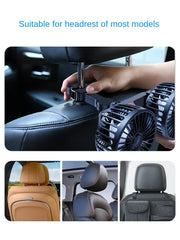Car Fan  3-speed Car Seat Back Cooling Fan USB Charge Dual Head Fan 360 Degree Rotation Neck Cooler for Summer Car Accessories