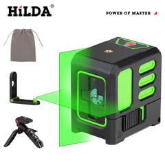 HILDA Laser Level 2 lines/5 Lines 360 Automatic Leveling Level Construction Tool Equipment Green Light Cross Laser Good Gift