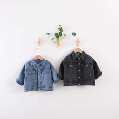 6704-1 Children's Denim Jacket Spring and Autumn Korean Girl's Denim Jacket Casual Loose Boy's Coat Cardigan.