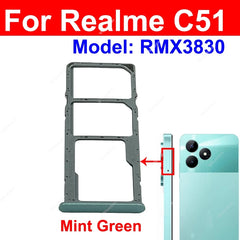 SIM Card Tray For Realme C51 C53 C55 4G Sim Card Tray SIM Card Holder Reader Slot Replacement Parts