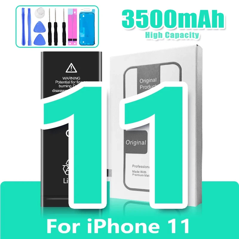 Mumzar 3500mAh high capacity battery with toolkit and packaging for iPhone 11 to 14 replacement battery