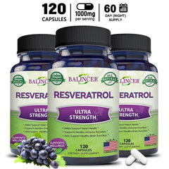 Balincer Resveratrol Capsules Support Cardiovascular Health, Antioxidants, Improve Immunity, and Promote Smooth Skin