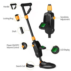 7.4 Inch Waterproof Kid Metal Detectors Gold Detector Lightweight Search Coil (24"-35") Adjustable Metal Detector for Junior