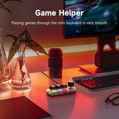 لوحة مفاتيح ميكانيكية USB Gamer بثلاثة مفاتيح ماكرو مخصصة للألعاب RGB ومقبض برمجة مخصص ولوحة مفاتيح صغيرة للفوتوشوب