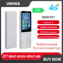 DOOV R77 4G Smart Android Touch Screen Keypad Mobile Phone Without Camera 3GB+64GB 2100mAh 2.8“ Smartphone Multiple Keyboards