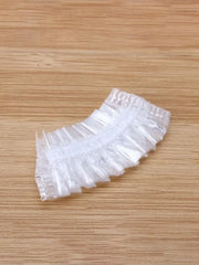 100PCS Disposable Waterproof Ear Covers for Hair Dye, Transparent Elastic Earmuffs Protective Plastic Wrap for Shower Salon