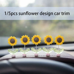 New 5 Pieces Car Dashboard Ornament Decoration Car Window Decoration Sunflower Design Car Decoration Car Interior Accessories