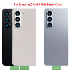 غطاء خلفي زجاجي لغطاء البطارية مع إطار عدسة الكاميرا لهاتف Samsung Galaxy Z Fold 5 F946