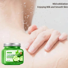 350g Cucumber Exfoliating and Purifying Scrub, Contains Cucumber Ingredients, Moisturizing Shower and Bath Gel, Suitable for Smooth Light Beige Skin, Hypoallergenic Formula, Family Size 350g/12.35 Oz, Suitable for All Light B