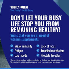 Daily Multivitamin for Men, for Prostate Energy Concentration Metabolism Immunity Vitamins: A C D E (B1 B2 B3 B5 B6 B7 B9 B12)