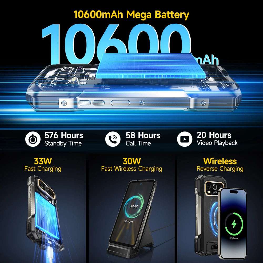 Ulefone Armor 27T 4G THERMAL BY FLIR® Rugged Phone 10600mAh Up to 24GB+256GB  6.78"FHD 120Hz Night Vision Android 14 Smartphone