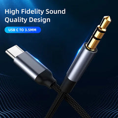 AUX Audio Cable USB C to 3.5mm Jack AUX Cord Car Speaker Headphone Adapter For Samsung Xiaomi Huawei Universal Type-C Converter