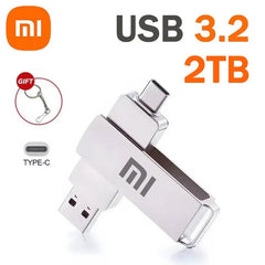 محرك أقراص فلاش Xiaomi 16 تيرابايت USB 3.2 عالي السرعة لنقل USB Type-c 2 في 1 8 تيرابايت 16 تيرابايت OTG Pendrive قرص فلاش مقاوم للماء للكمبيوتر