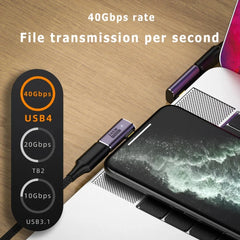 موصل شاحن USB 4.0 PD 240 واط 8K 60 هرتز لجهاز Macbook 40 جيجابت في الثانية عالي السرعة USB C OTG محول بزاوية مستقيمة على شكل حرف U ذكر إلى أنثى