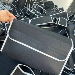 Gray Anti Slip Compartment Boot Storage Organizer Tool Car Storage Bag Car Trunk Organizer Soft Felt Storage Box Car Accessories